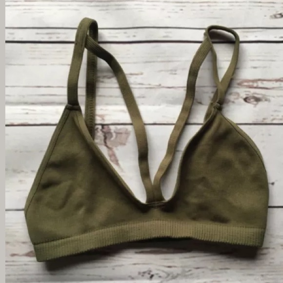 FREE PEOPLE Seamless KEIRA Bra in Army Green NWT - Picture 3 of 4